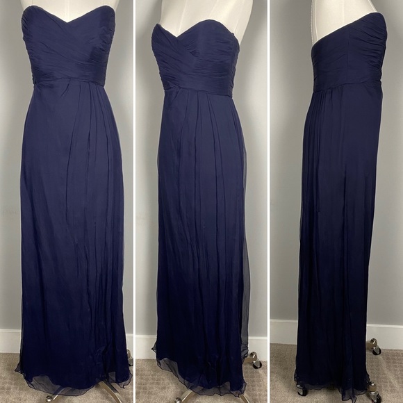 SOLD-Amsale Blue Bridesmaids Dress; Size 8; Style G629C - Picture 2 of 15